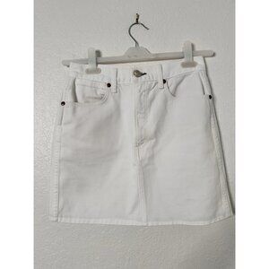 RAG & BONE Mini Skirt Women's 25 White 100% Cotton Denim Made in USA
